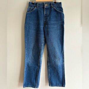 Vintage Lee Classic Dark Blue Denim Wide Leg Jeans